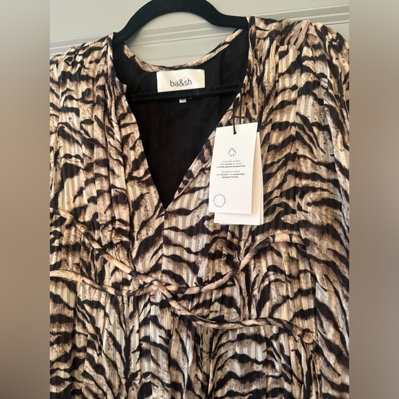 BA&SH Imany Zebra print long sleeve maxi dress - Picture 7 of 8